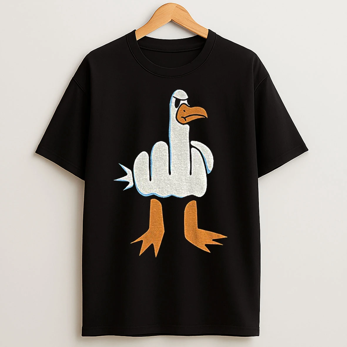 Classic Rude Seagull Middle Finger Meme T Shirts