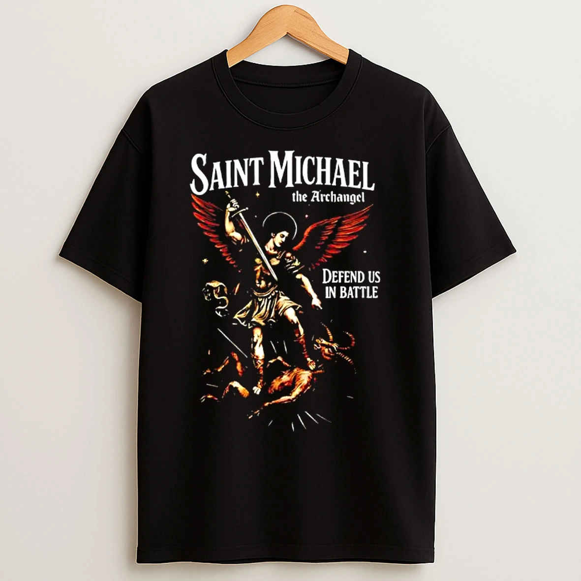 Classic Saint Michael The Archangel Defend Us In Battle T Shirts