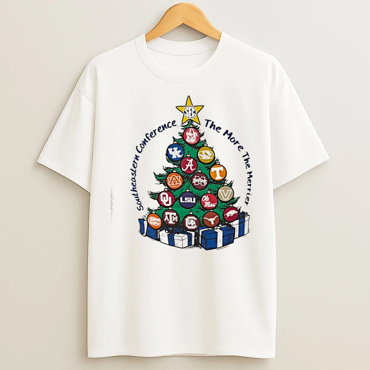 Classic Sec Southeastern Conference The More The Merrier Team Logos As Ornaments Christmas T Shirts