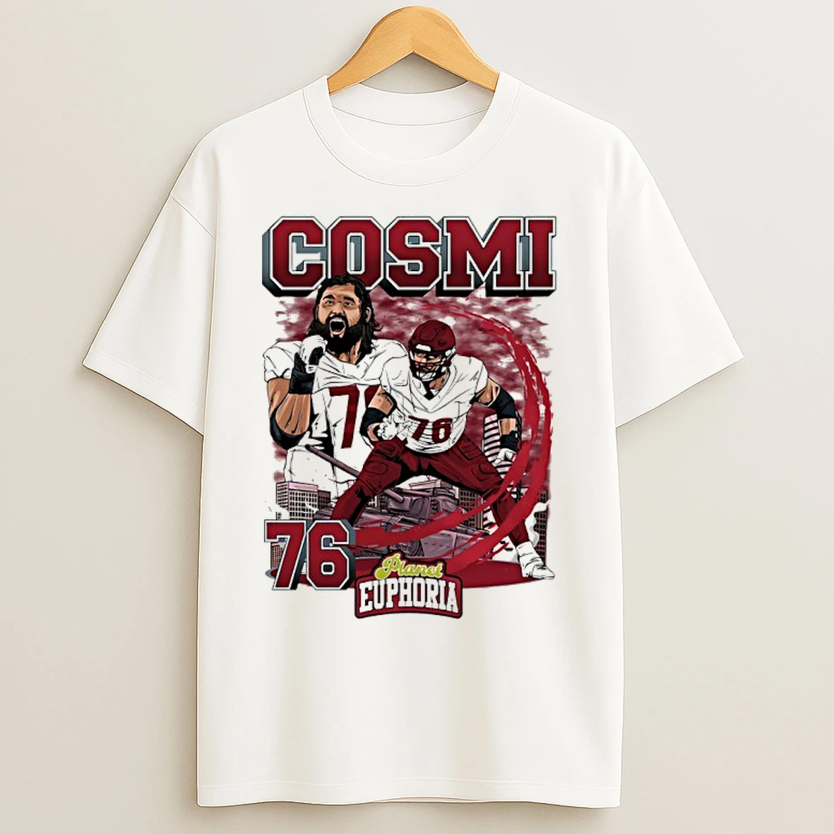 Classic Sam Cosmi 76 Washington Commanders Guard Player City Skyline T Shirts