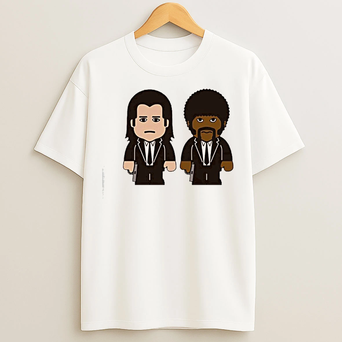 Classic Samuel L Jackson Wearing Pulp Fiction Jules And Vincent T Shirts