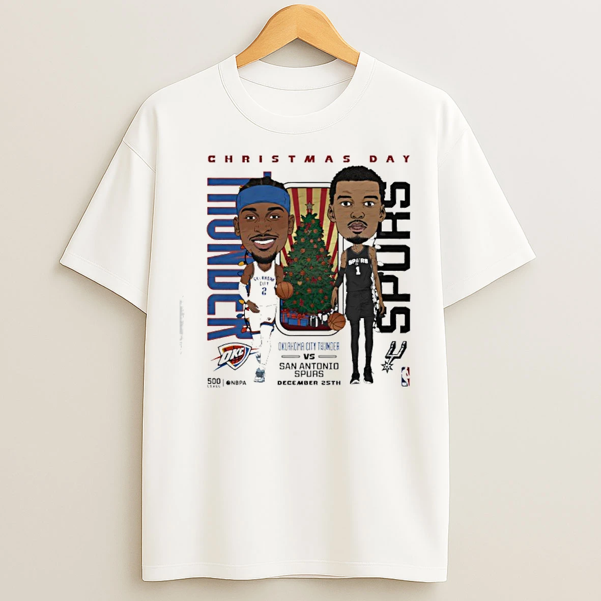 Classic San Antonio Spurs Vs Oklahoma City Thunder Nba Christmas Day Match Up T Shirts