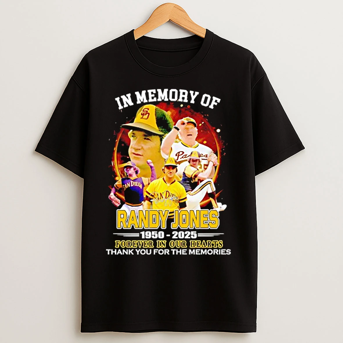 Classic San Diego And Randy Jjones In Memory Of 1950 2025 Thank You For The Memories T Shirts