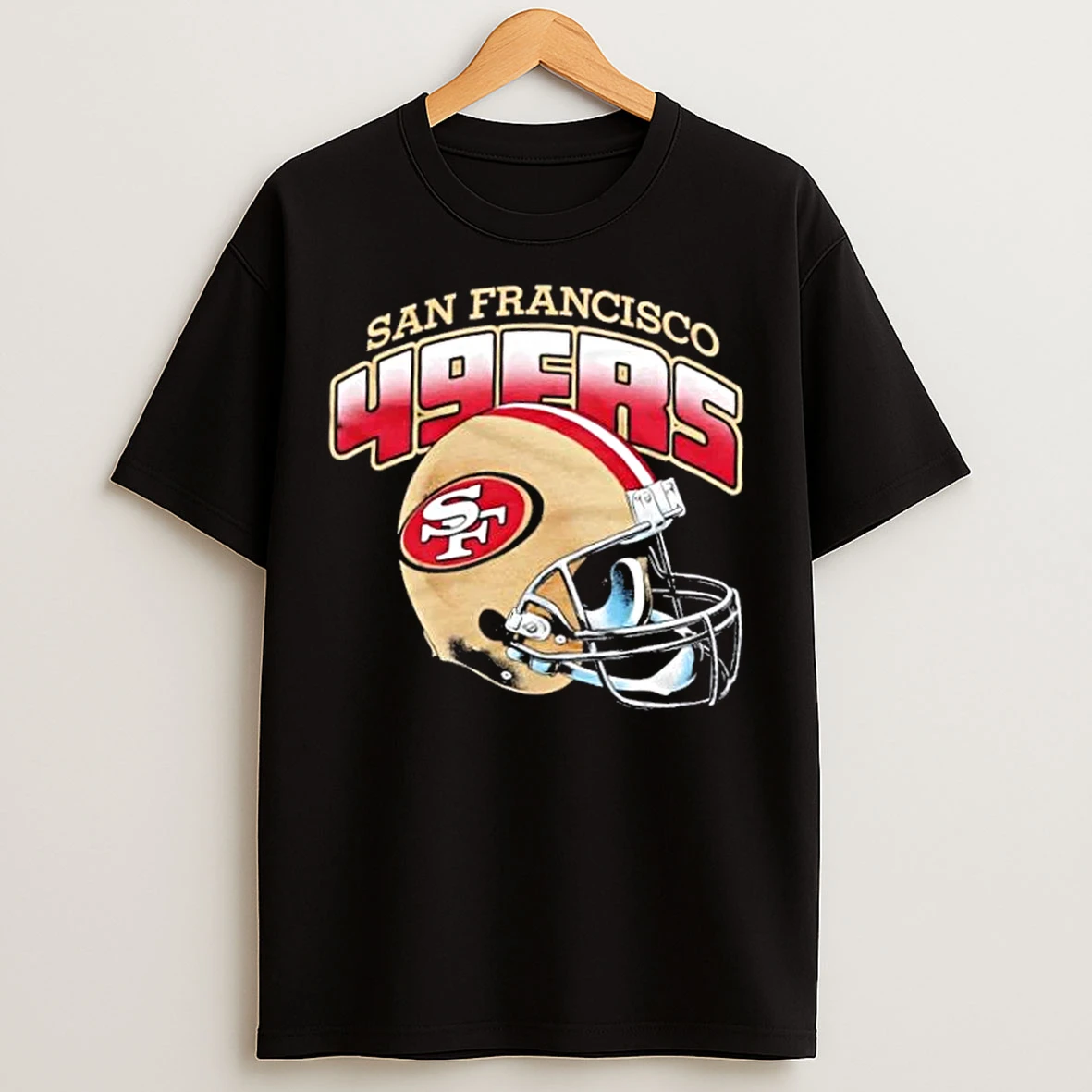 Classic San Francisco 49ers Gradient Football Helmet T Shirts