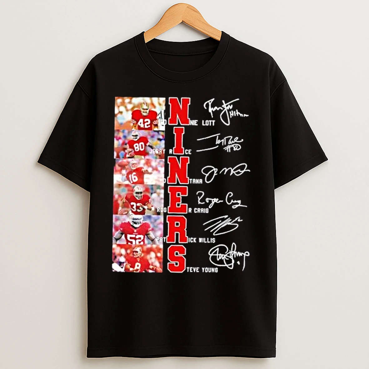 Classic San Francisco 49ers Names Legends Signatures T Shirts