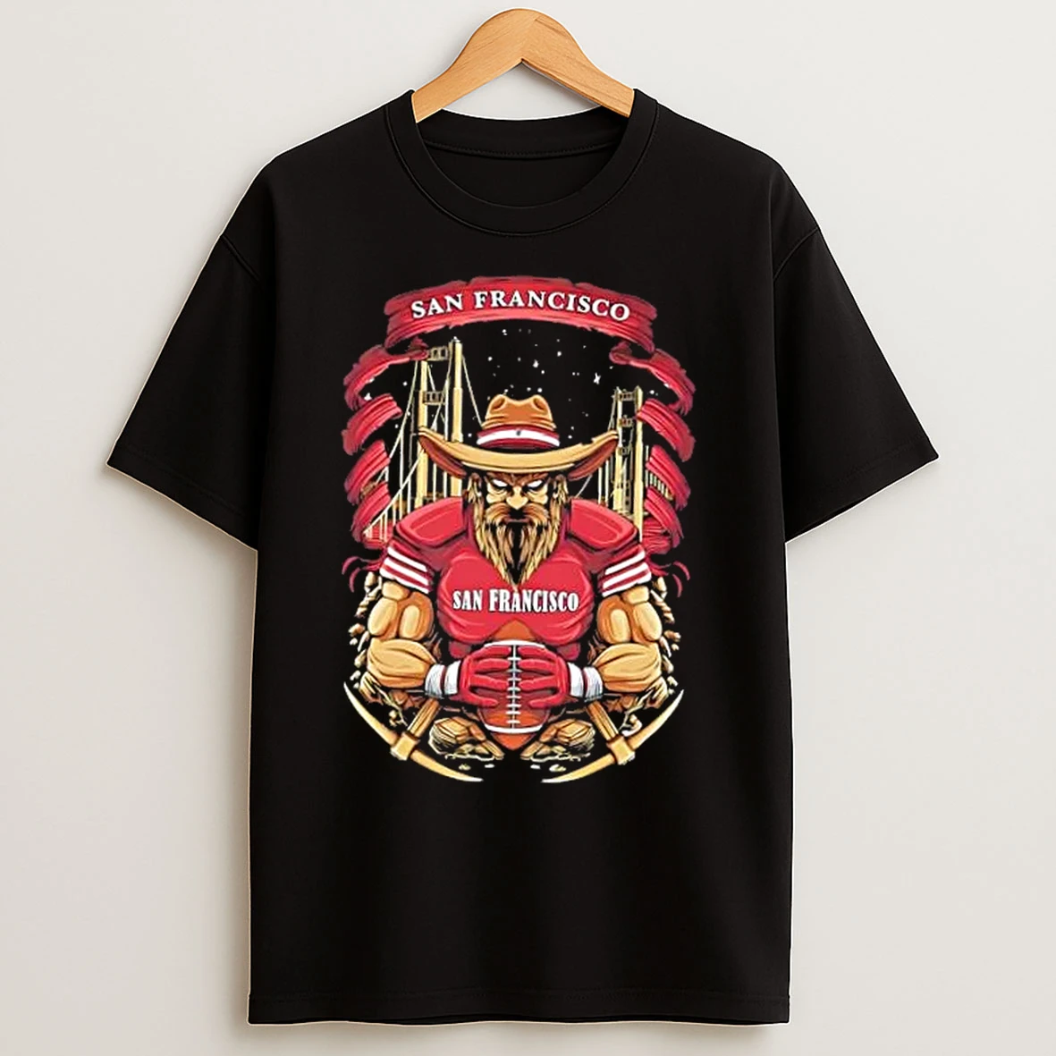 Classic San Francisco 49ers Football Mascot Hug The Ball T Shirts