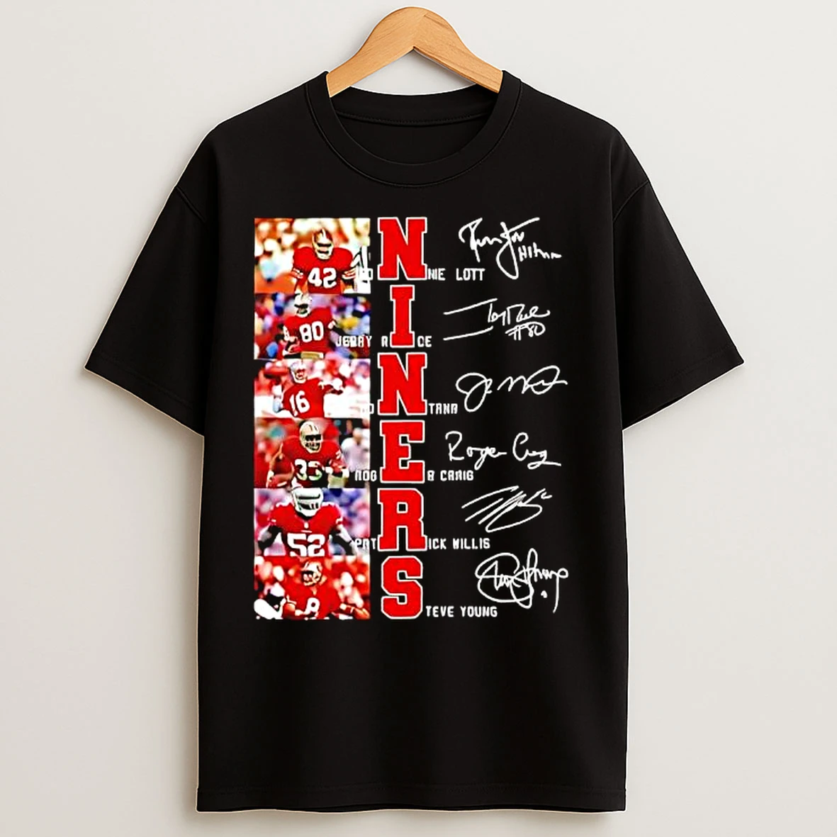 Classic San Francisco 49ers Legends Niners Signatures Of Players T Shirts