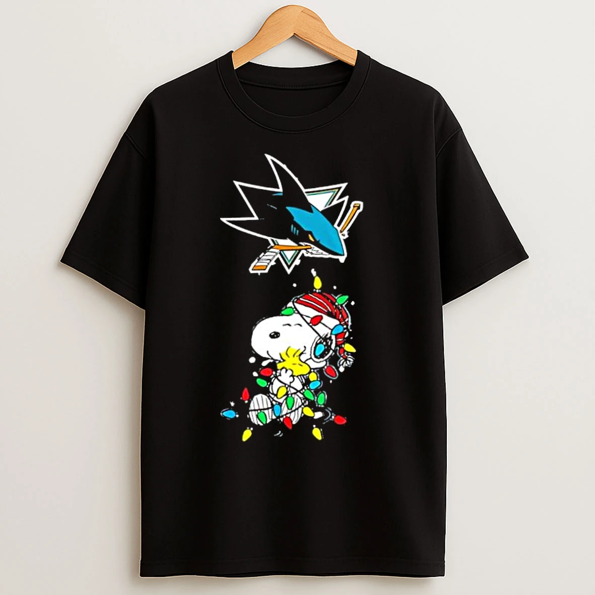 Classic San Jose Sharks Peanuts Christmas Night 2025 Special Holiday T Shirts