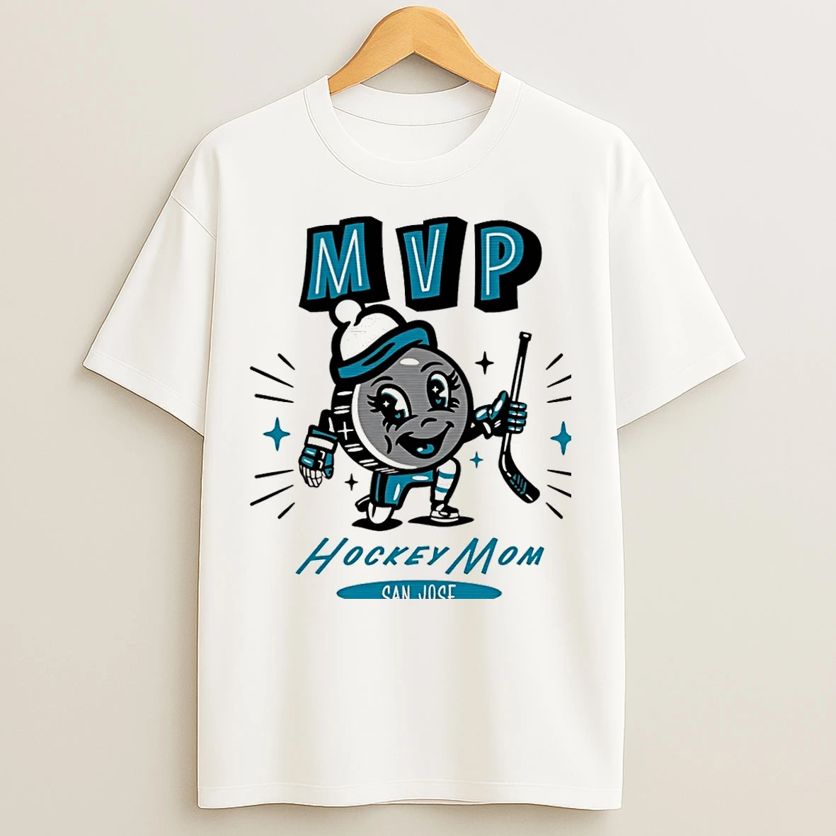 Classic San Jose Hockey Mom Mvp 2025 Cartoon Christmas T Shirts