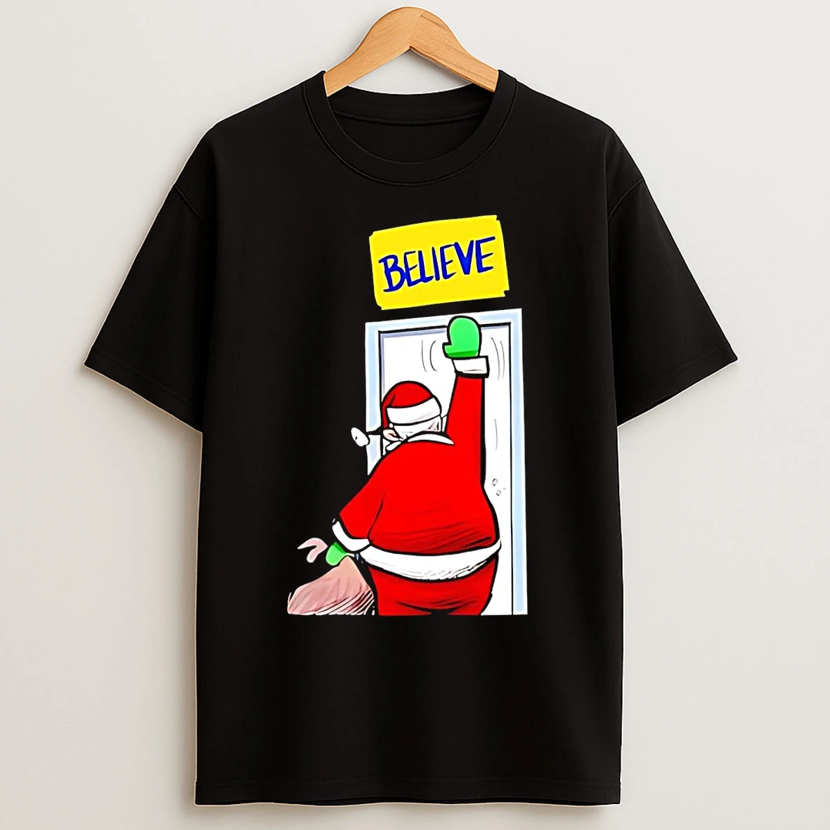 Classic Santa Christmas Gift Believe T Shirts