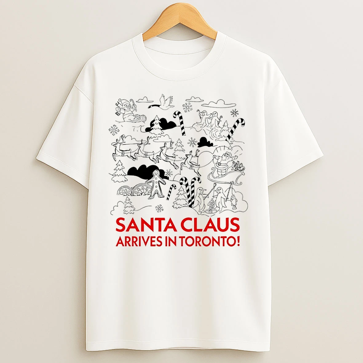 Classic Santa Claus Arrives In Toronto Christmas T Shirts