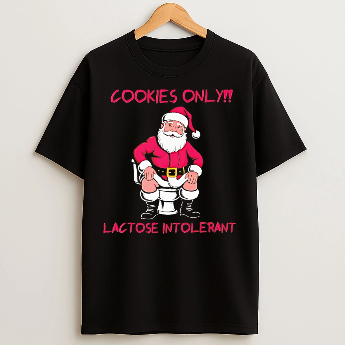 Classic Santa Claus Cookies Only Lactose Intolerant Christmas T Shirts