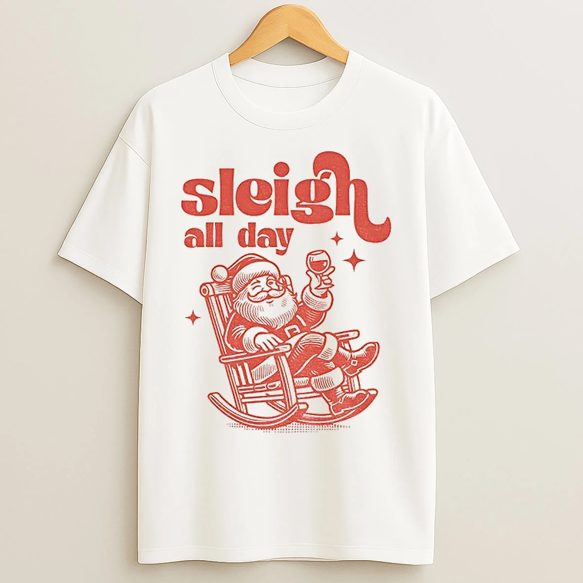 Classic Santa Claus Sleigh All Day Alcohol Merry Xmas T Shirts