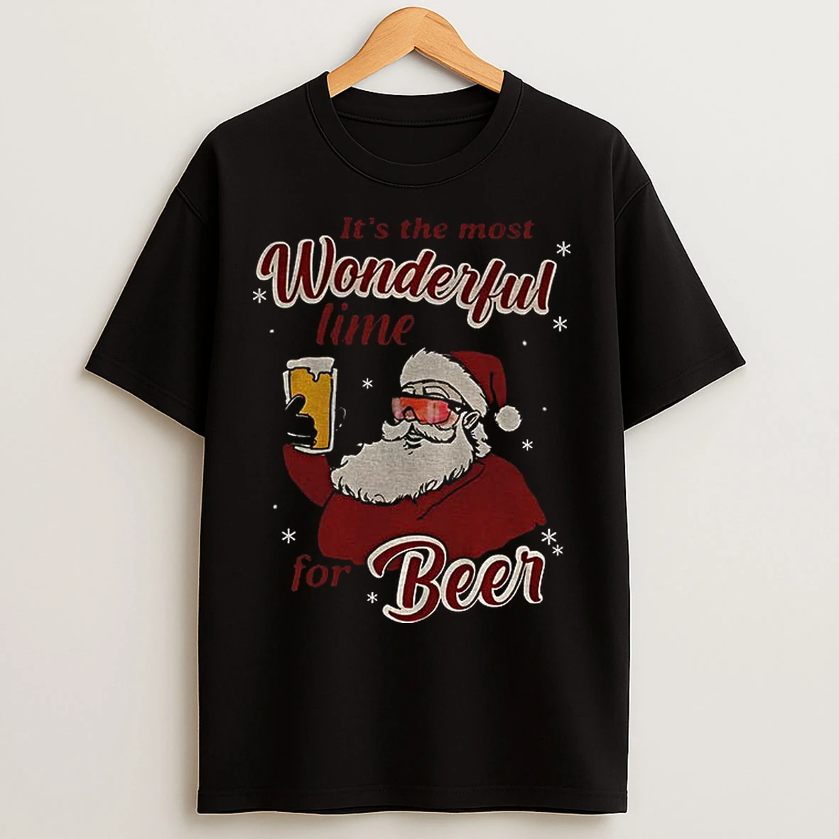 Classic Santa Claus Its The Most Wonderful Time For Beer Christmas T Shirts