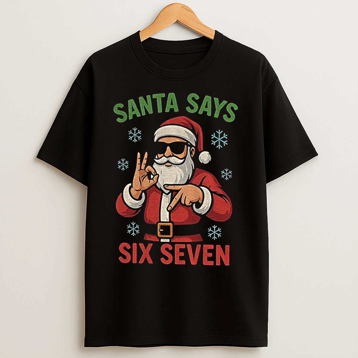 Classic Santa Claus Says Six Seven Merry Christmas 2025 T Shirts