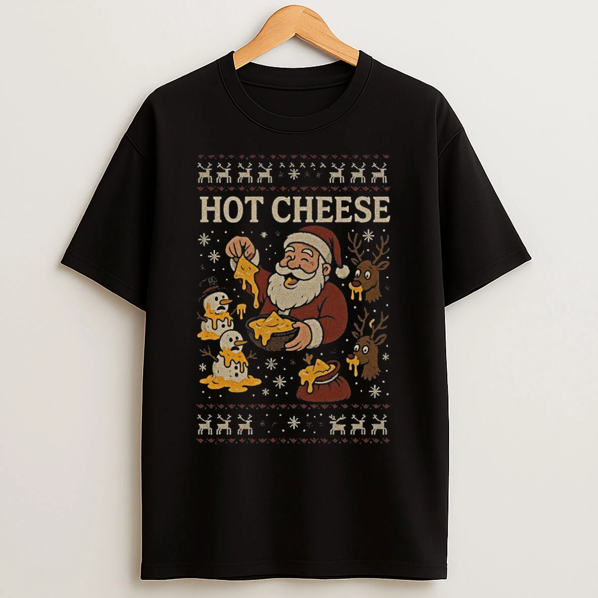 Classic Santa Hot Cheese Xmas Ugly Christmas Holiday T Shirts