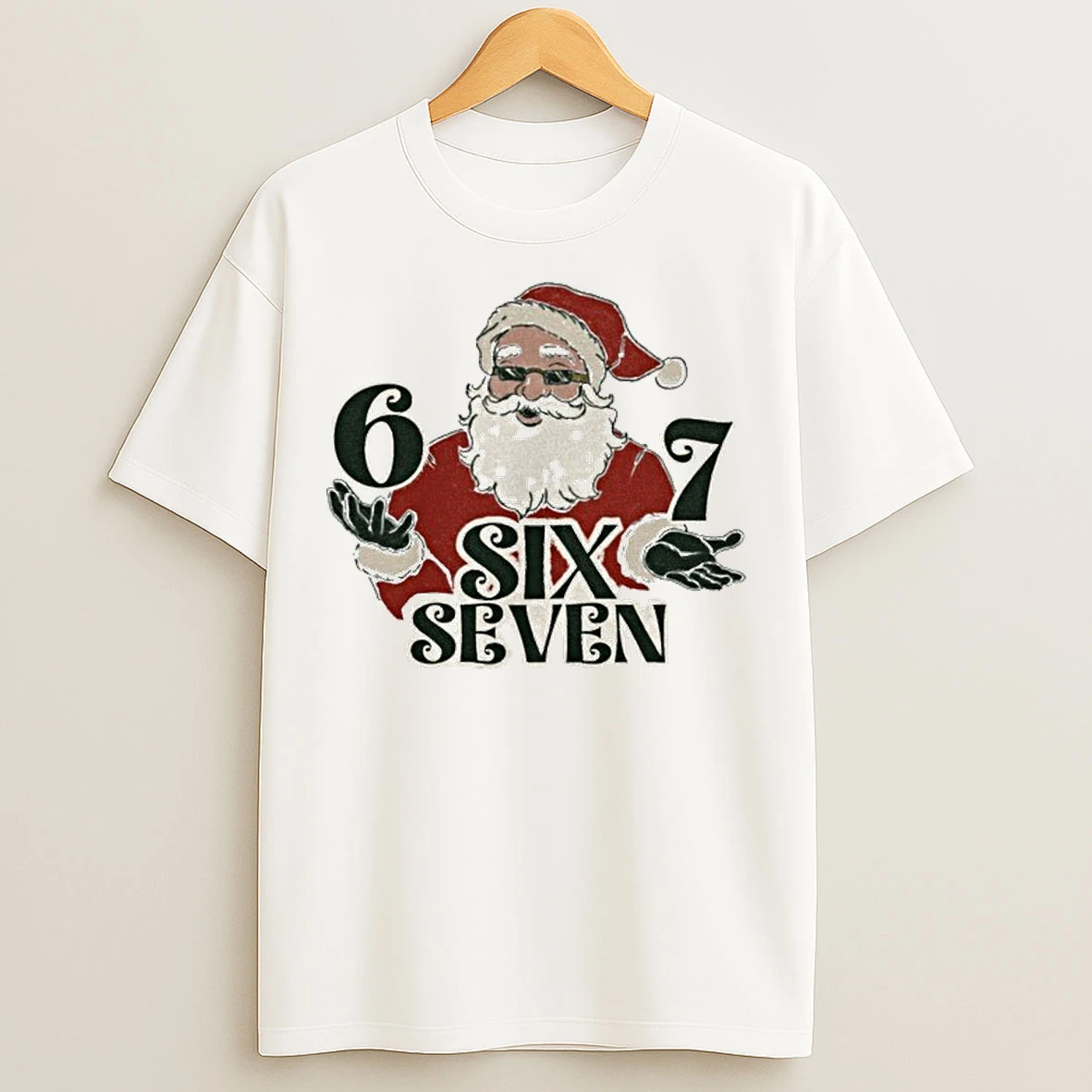 Classic Santa Six Seven 67 Hands Holiday Xmas Merry Christmas T Shirts