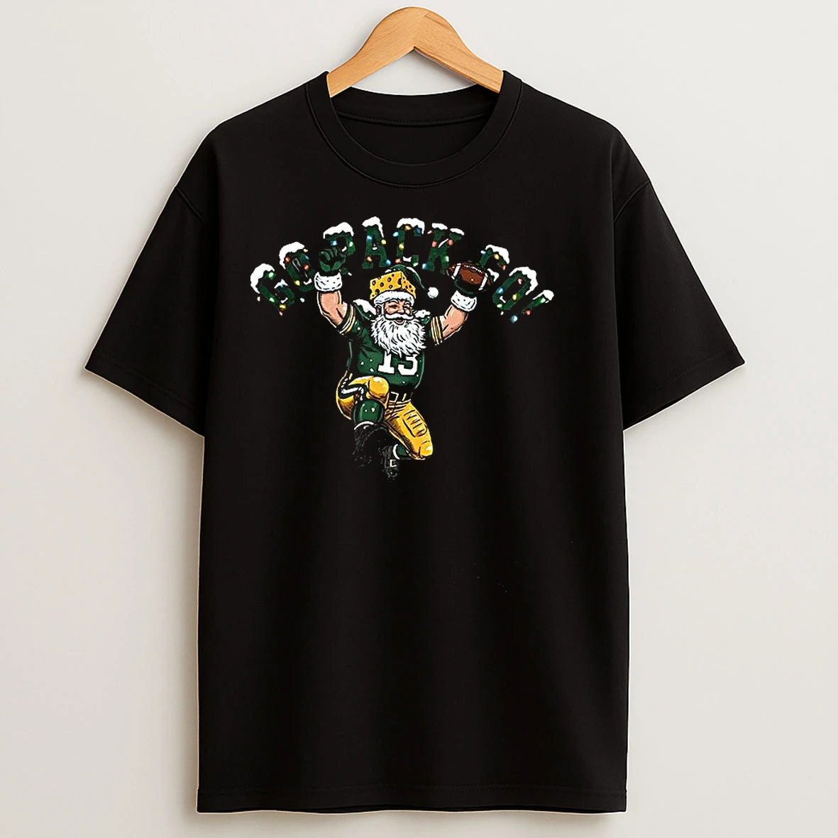Classic Santa Number 13 X Green Bay Packers Go Pack Go Christmas T Shirts