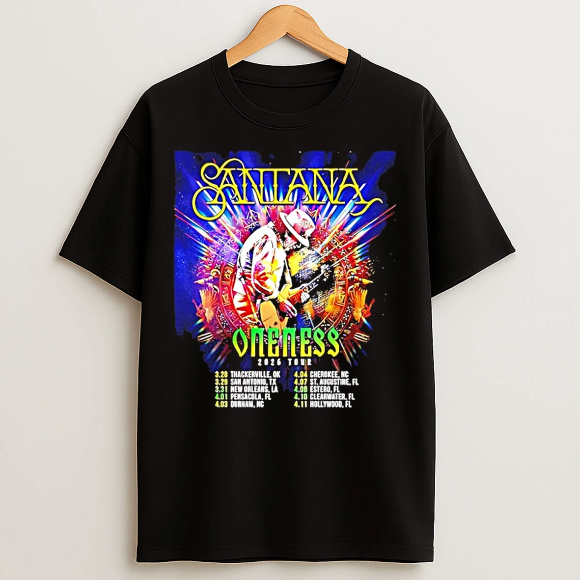 Classic Santana Oneness Usa Tour 2026 T Shirts