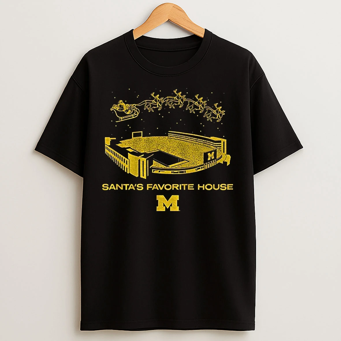 Classic Santas Favorite House Michigan Wolverines Football Stadium T Shirts