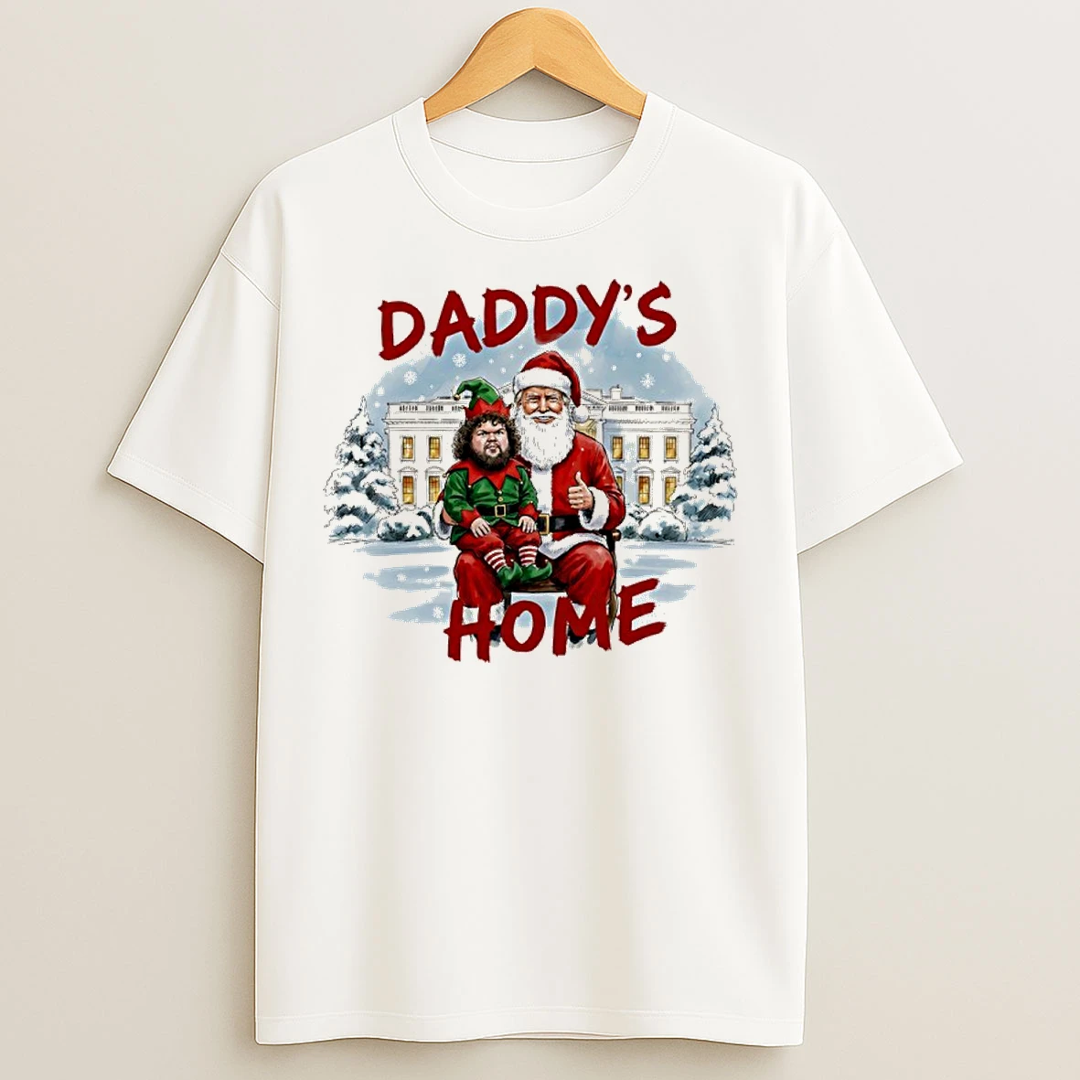 Classic Santas Trump And Vance Daddys Home White House Christmas T Shirts