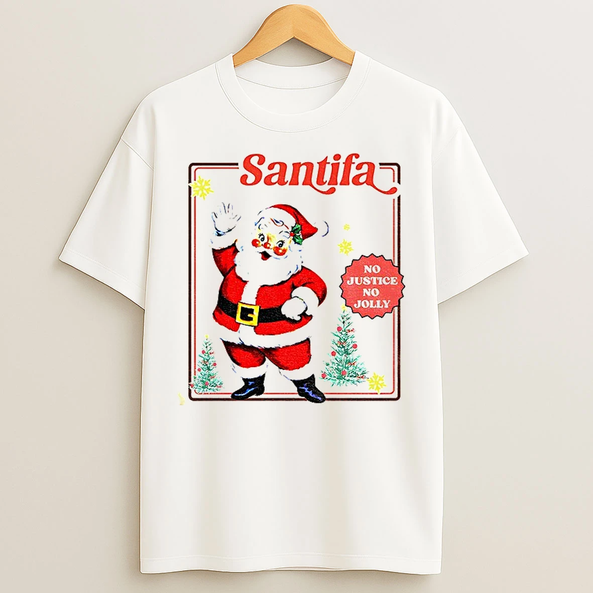 Classic Santifa Vintage Santa Anti Trump Liberal Christmas T Shirts