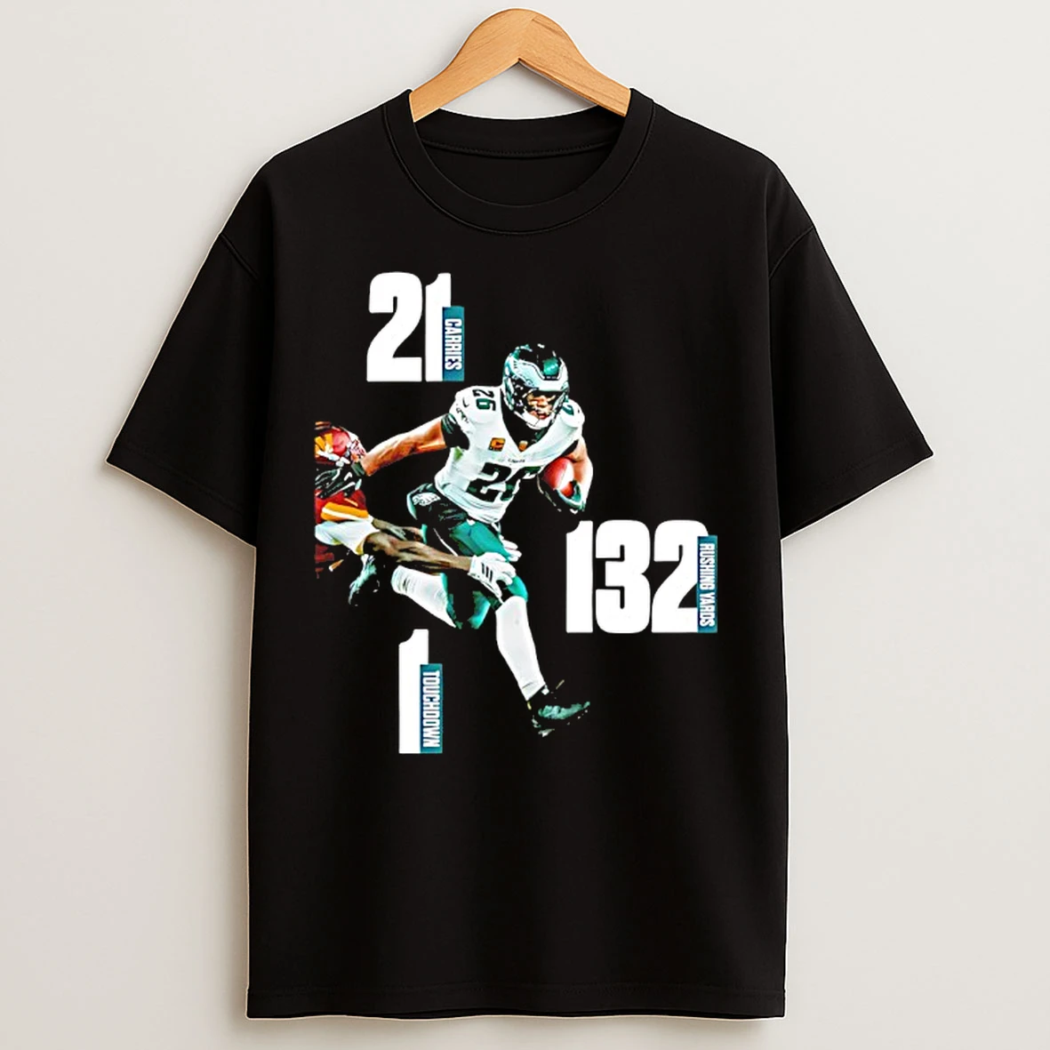 Classic Saquon Barkley Philadelphia Eagles 2025 Nfc East Champs 21 Carries 132 Rushing Yards T Shirts