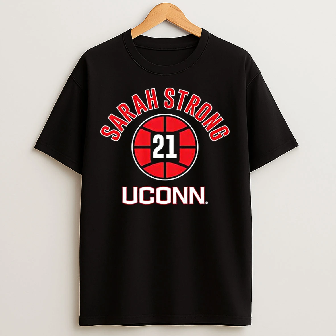 Classic Sarah Strong Name Number Ball Uconn Basketball T Shirts