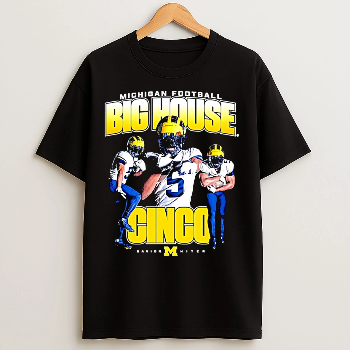 Classic Savion Hiter Big House Cinco Michigan Wolverines Graphic Christmas T Shirts