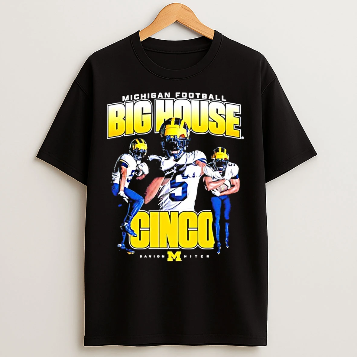 Classic Savion Hiter Big House Cinco Michigan Wolverines Graphic T Shirts