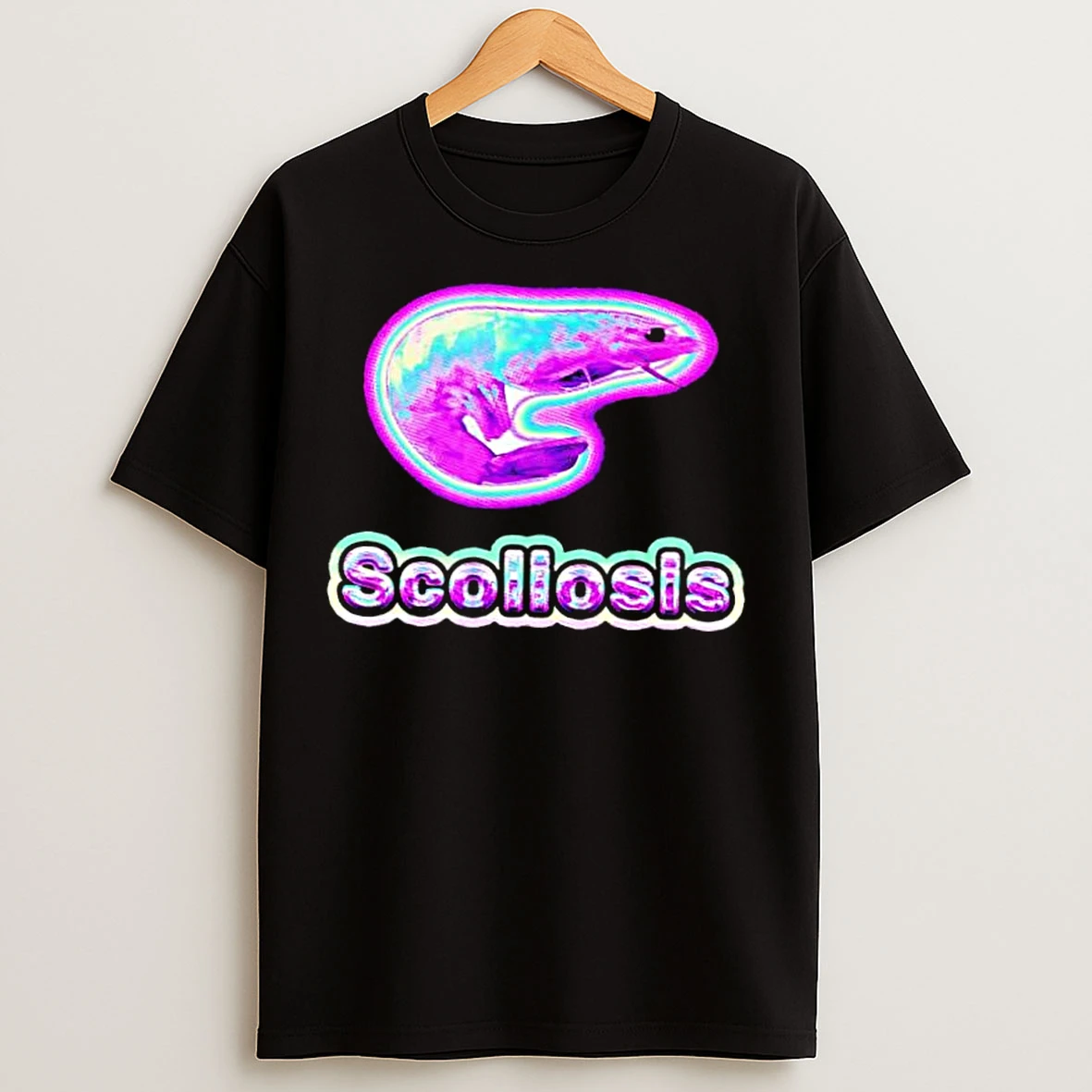 Classic Scoliosis Shrimp Neon T Shirts