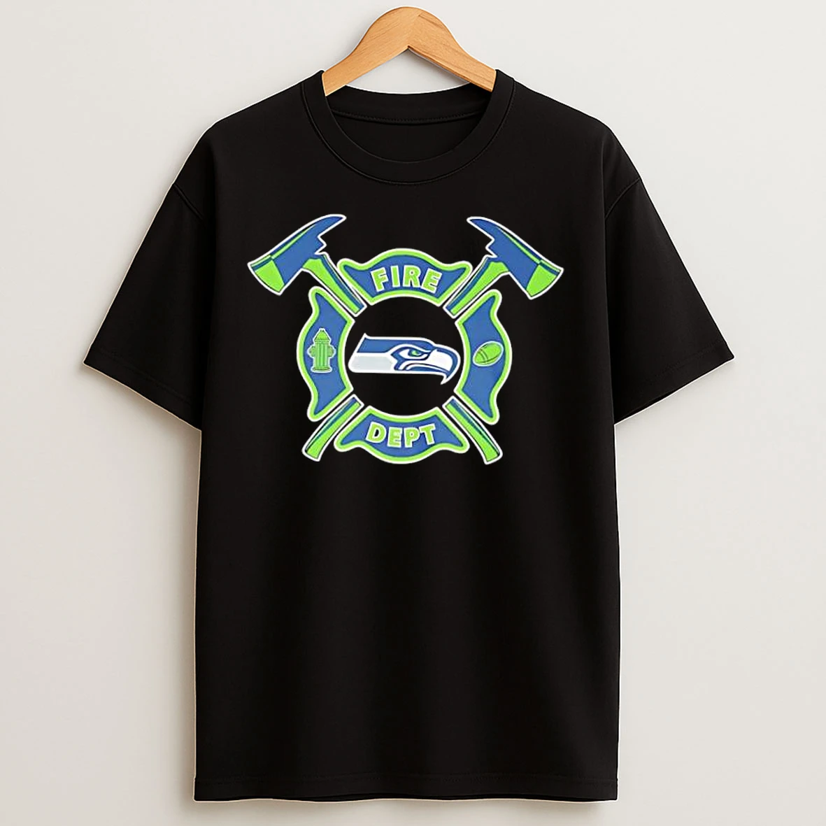 Classic Seattle Seahawks Fire Dept Logo T Shirts