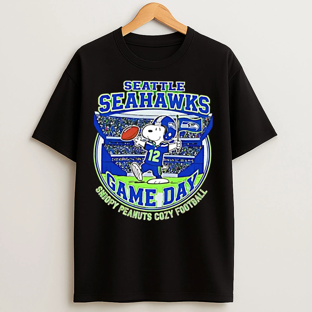 Classic Seattle Seahawks Game Day Snoopy Peanuts Cozy Football T Shirts