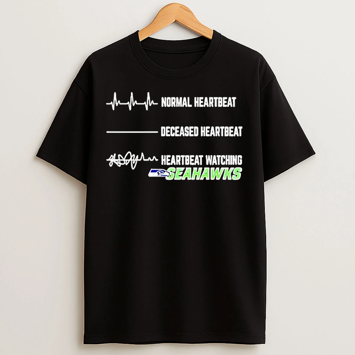 Classic Seattle Seahawks Nfl Normal Heartbeat Deceased Heartbeat Heartbeat Watching Seahawks T Shirts