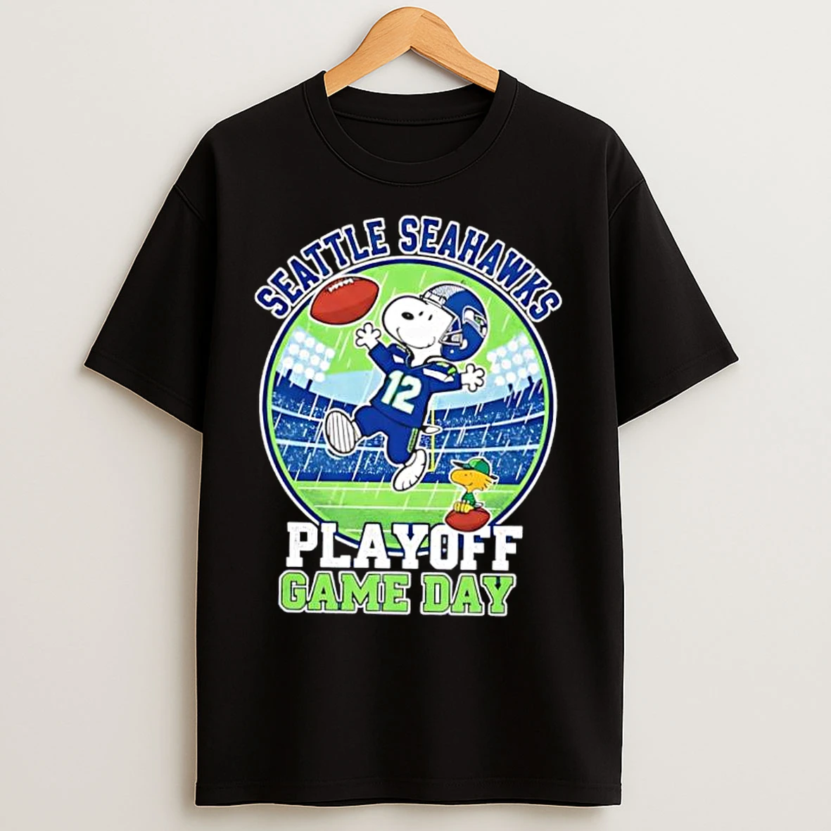 Classic Seattle Seahawks Playoff Game Day Snoopy Peanuts Football Fan T Shirts
