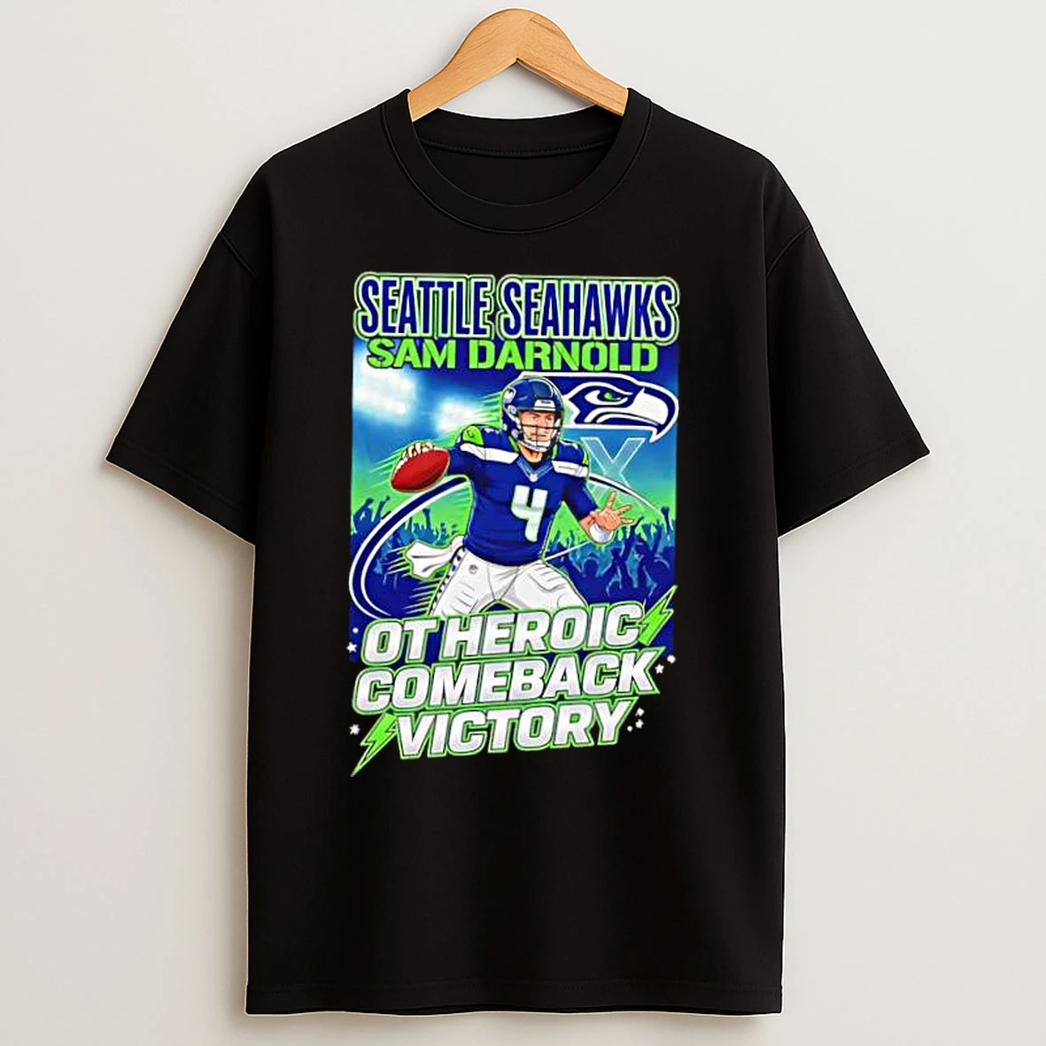 Classic Seattle Seahawks Sam Darnold Ot Heroic Comeback Victory T Shirts