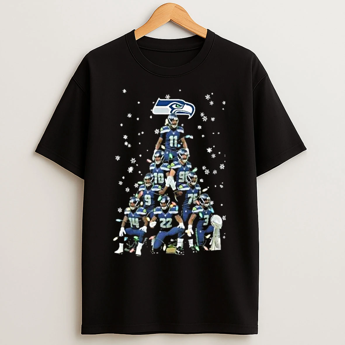 Classic Seattle Seahawks Team Christmas Tree T Shirts
