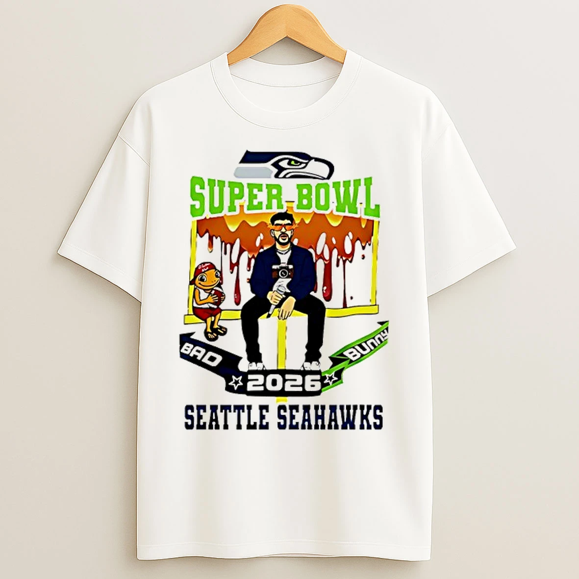 Classic Seattle Seahawks X Bad Bunny Super Bowl 2026 T Shirts