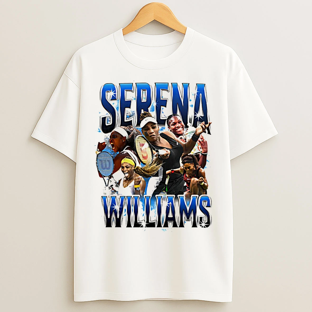Classic Serena Williams Tennis Player Collage Signature T Shirts