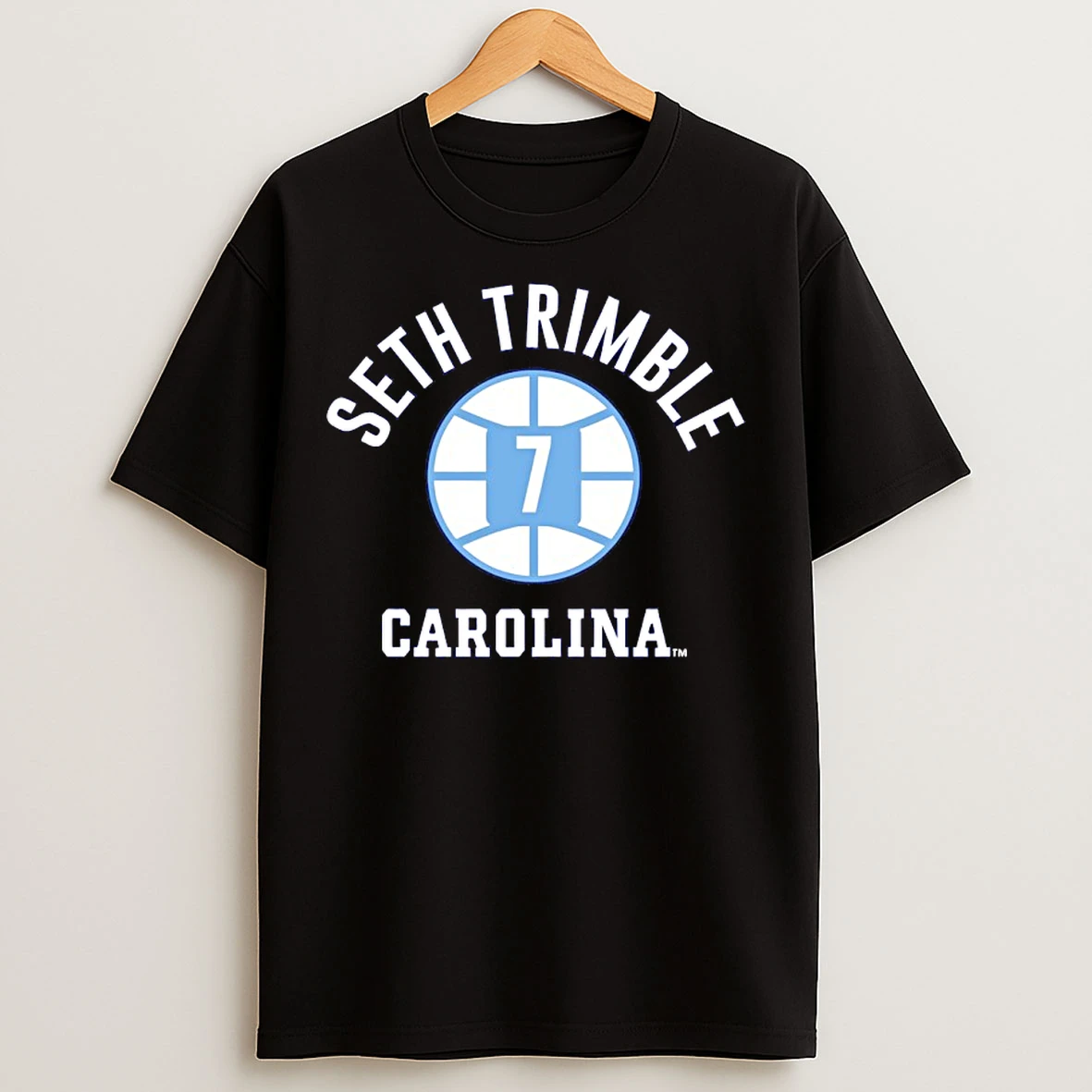 Classic Seth Trimble 7 Unc Basketball Player Name And Number Ball T Shirts
