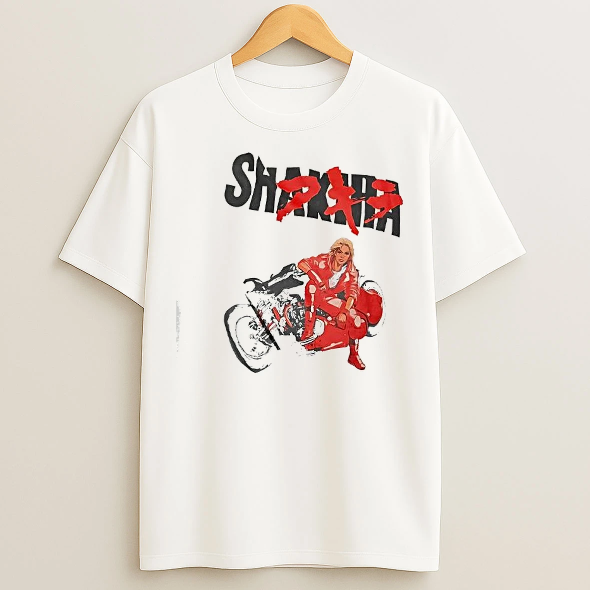 Classic Shakira Motorcycle Japanese Characters T Shirts