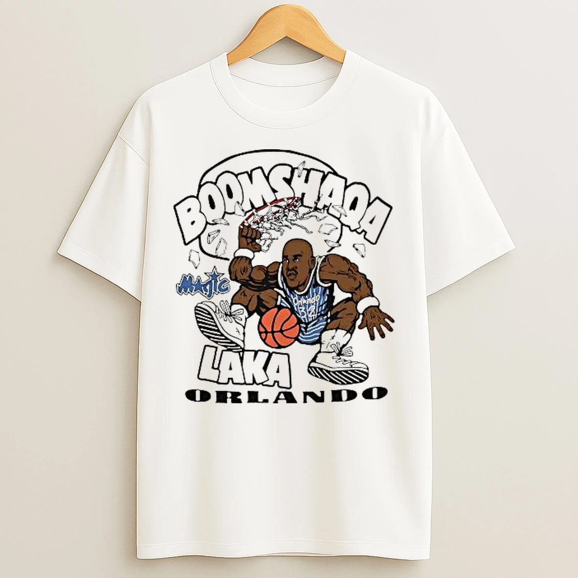Classic Shaquille Oneal Boomshaqalaka Orlando Magic T Shirts