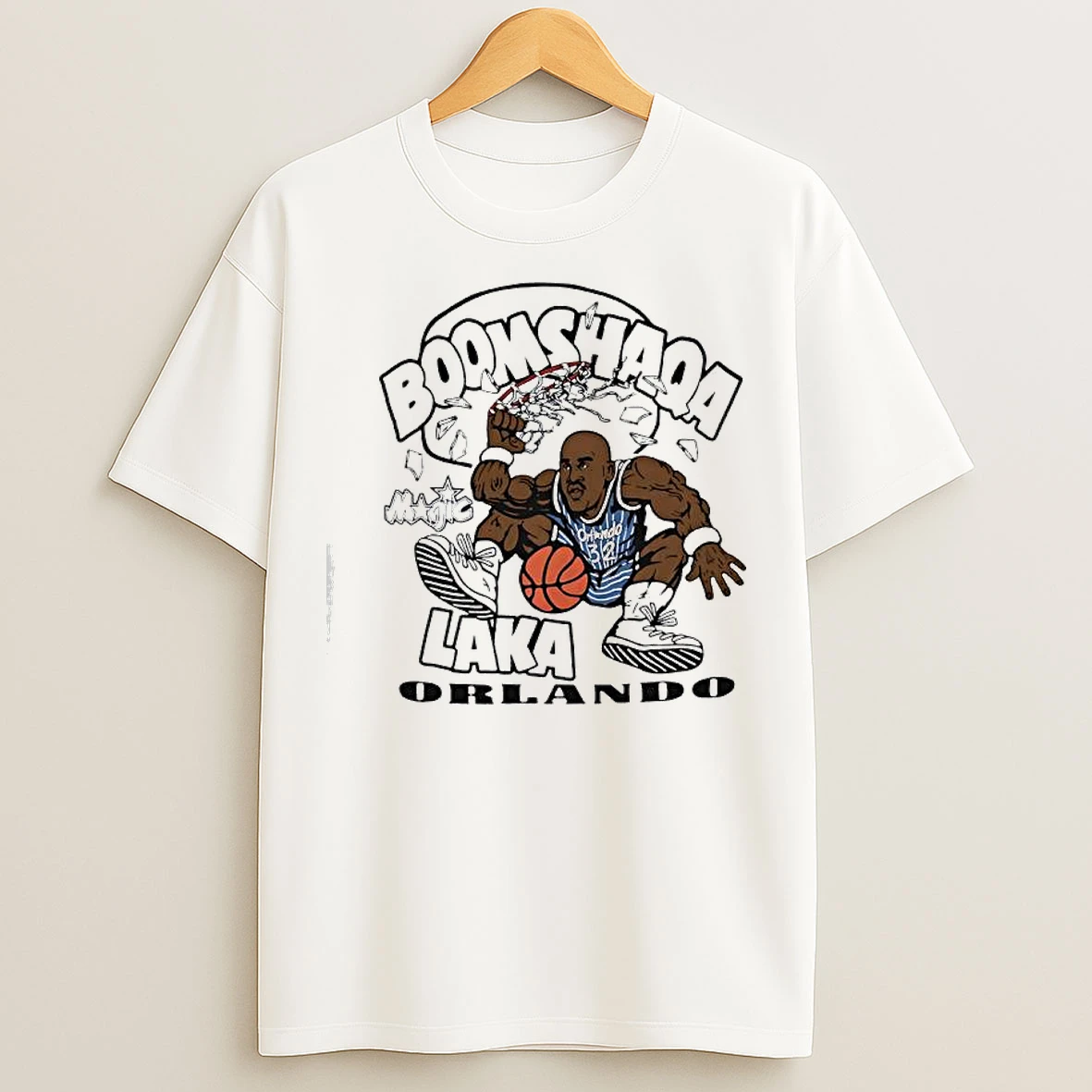 Classic Shaquille Oneal Orlando Magic Boomshaqalaka T Shirts