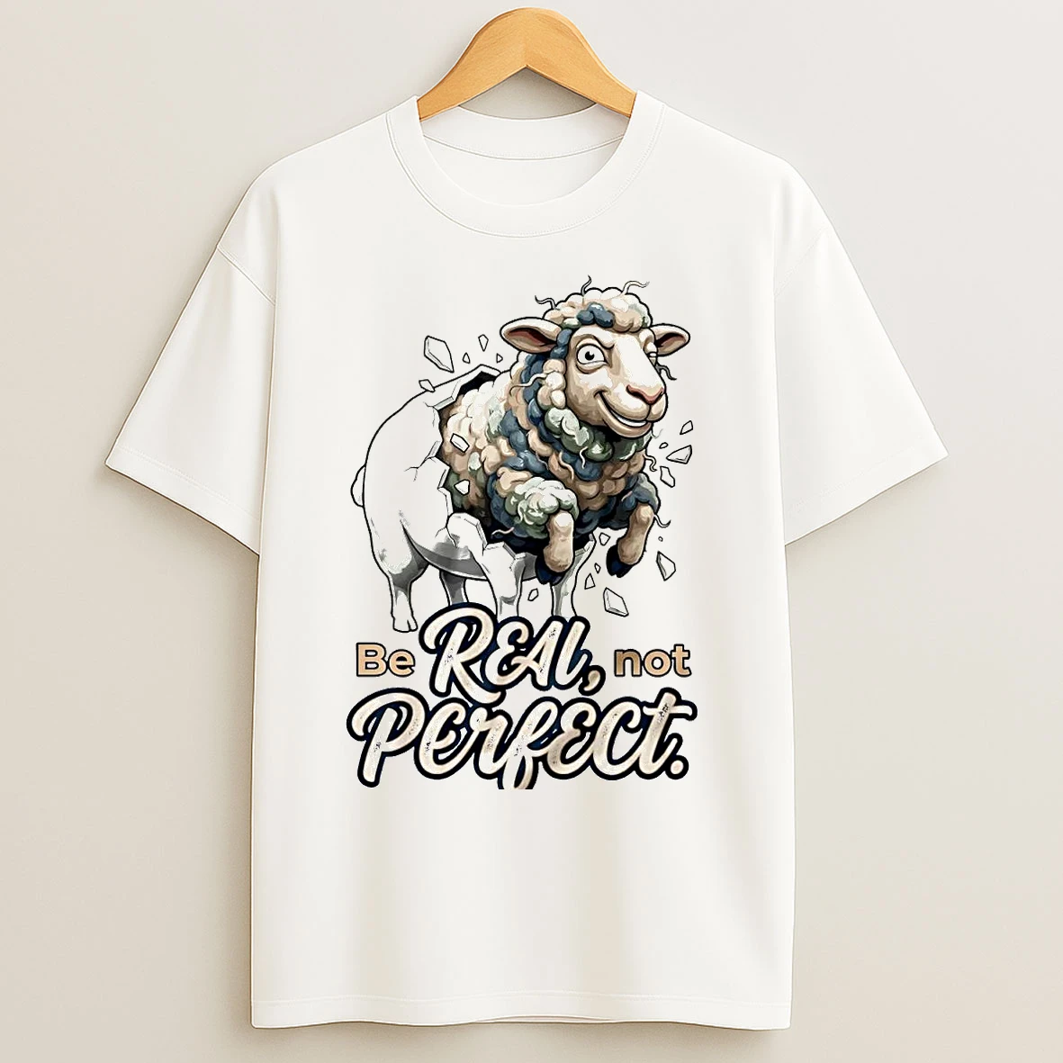 Classic Sheep Be Real Not Perfect T Shirts