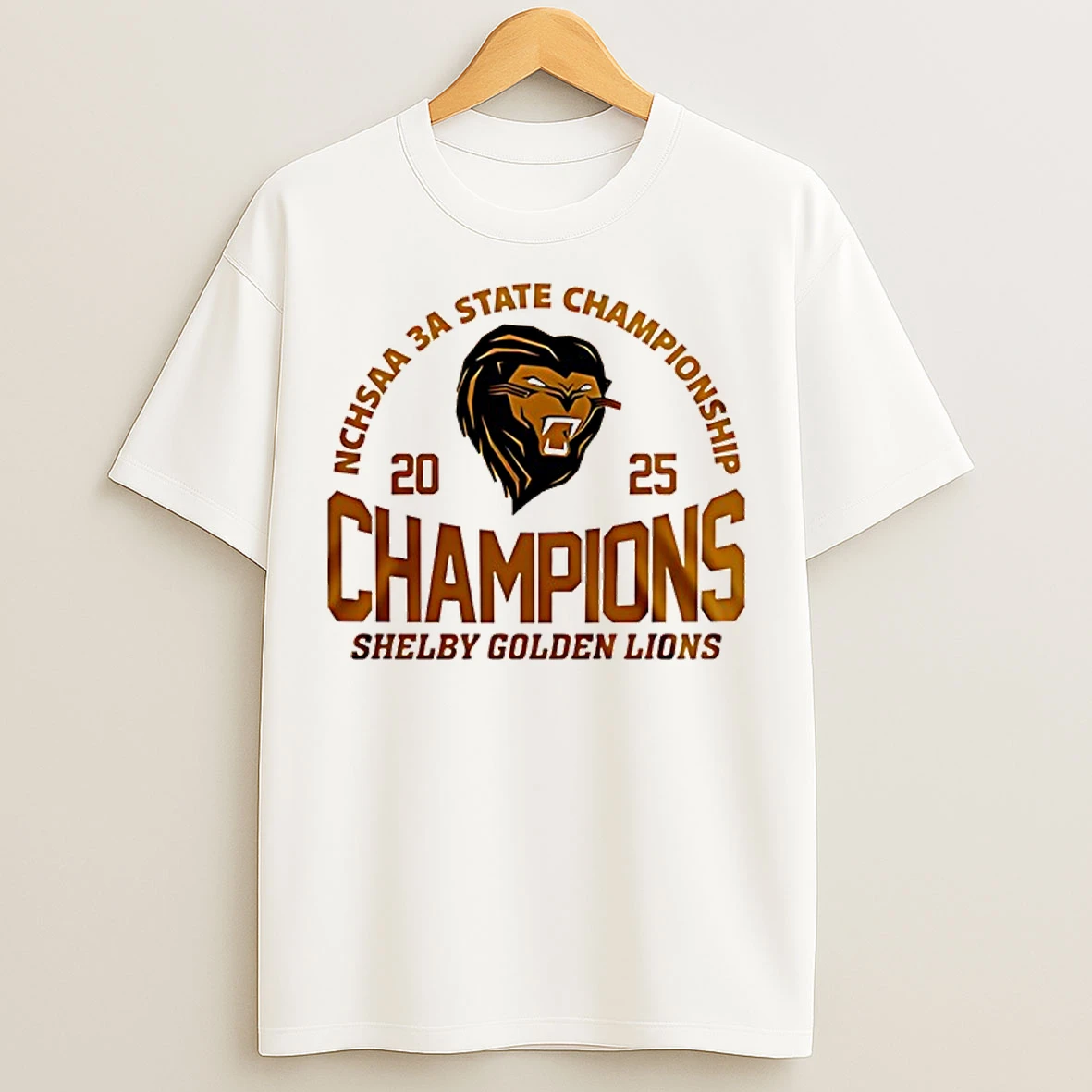 Classic Shelby Golden Lions 2025 Nchsaa 3a State Champions T Shirts