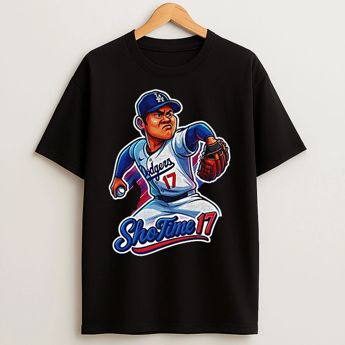 Classic Shohei Ohtani La Dodgers Cartoon Caricature Los Angeles Dodgers Mlb Baseball T Shirts