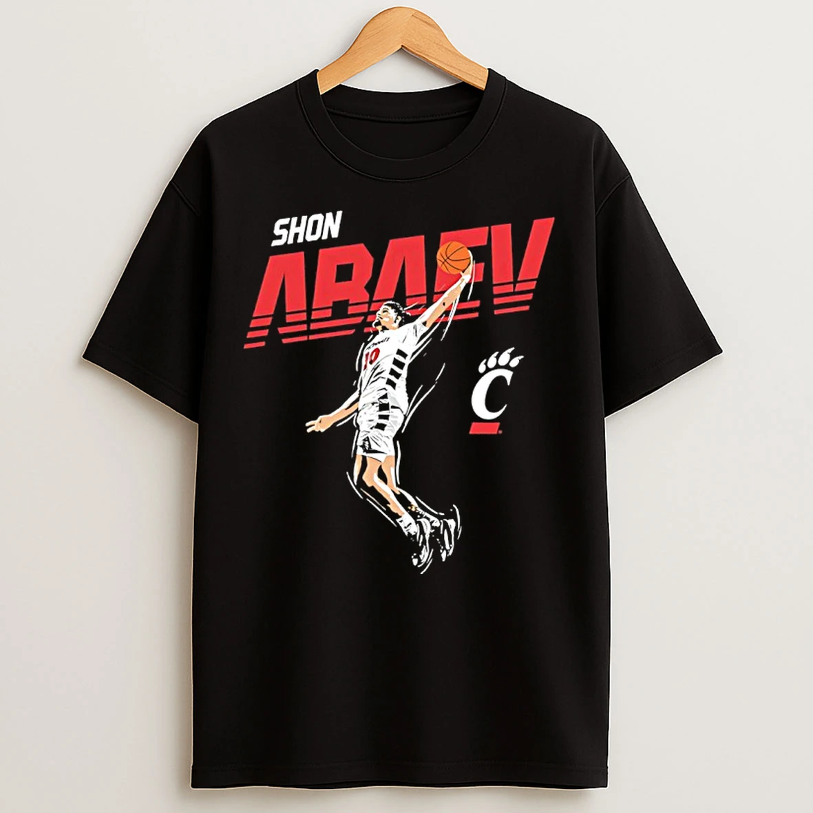 Classic Shon Abaev 10 Cincinnati Bearcats Basketball Graphic T Shirts