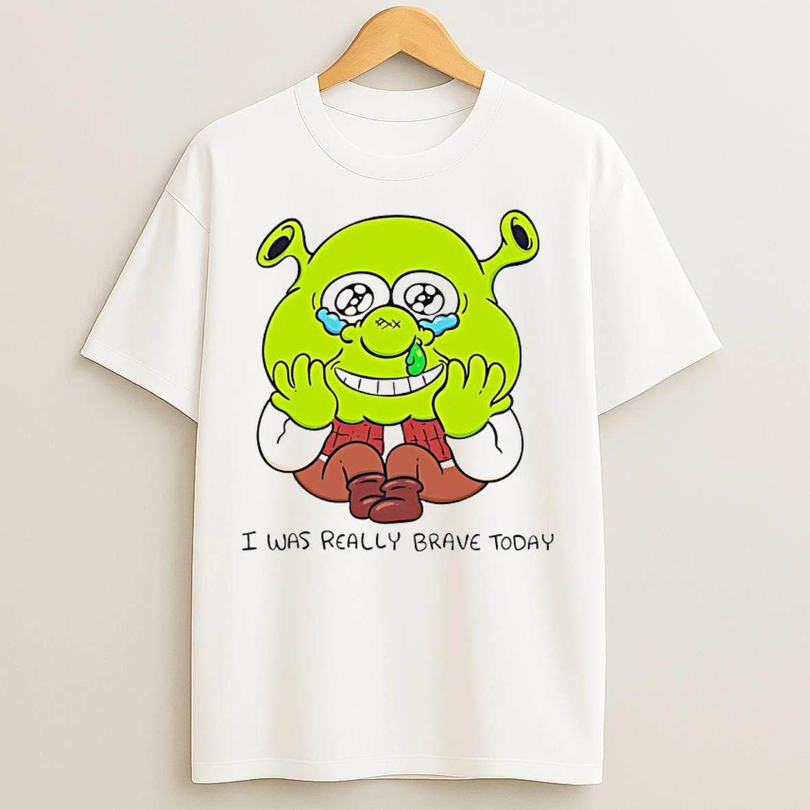 Classic Shrek I Was Ready Brave Today Chibi T Shirts