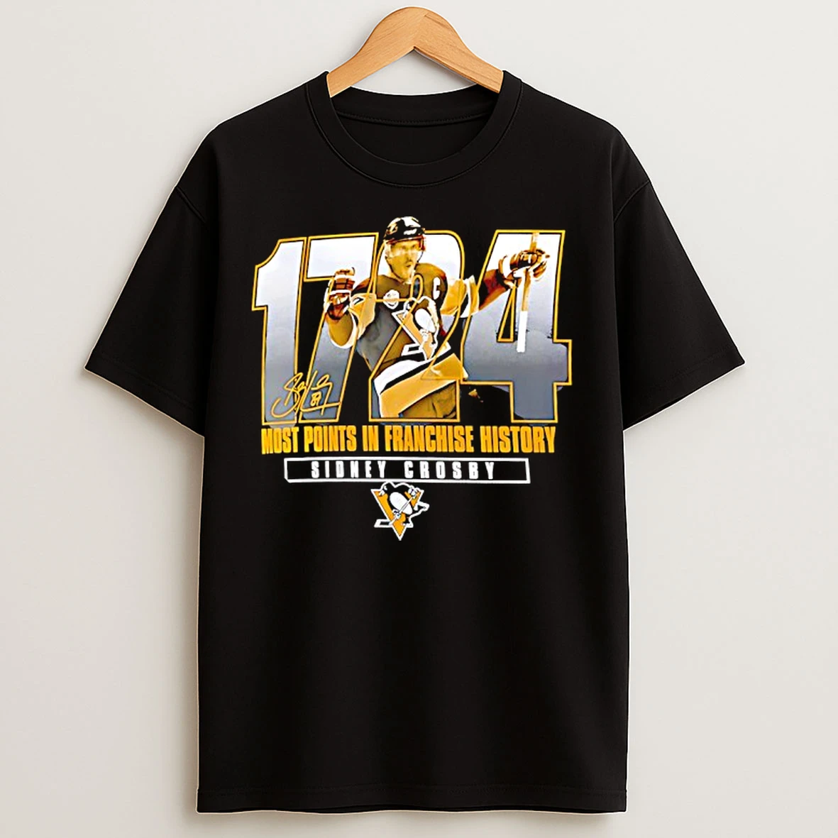 Classic Sidney Crosby 1724 Pittsburgh Penguins Hockey Most Points In Franchise History T Shirts