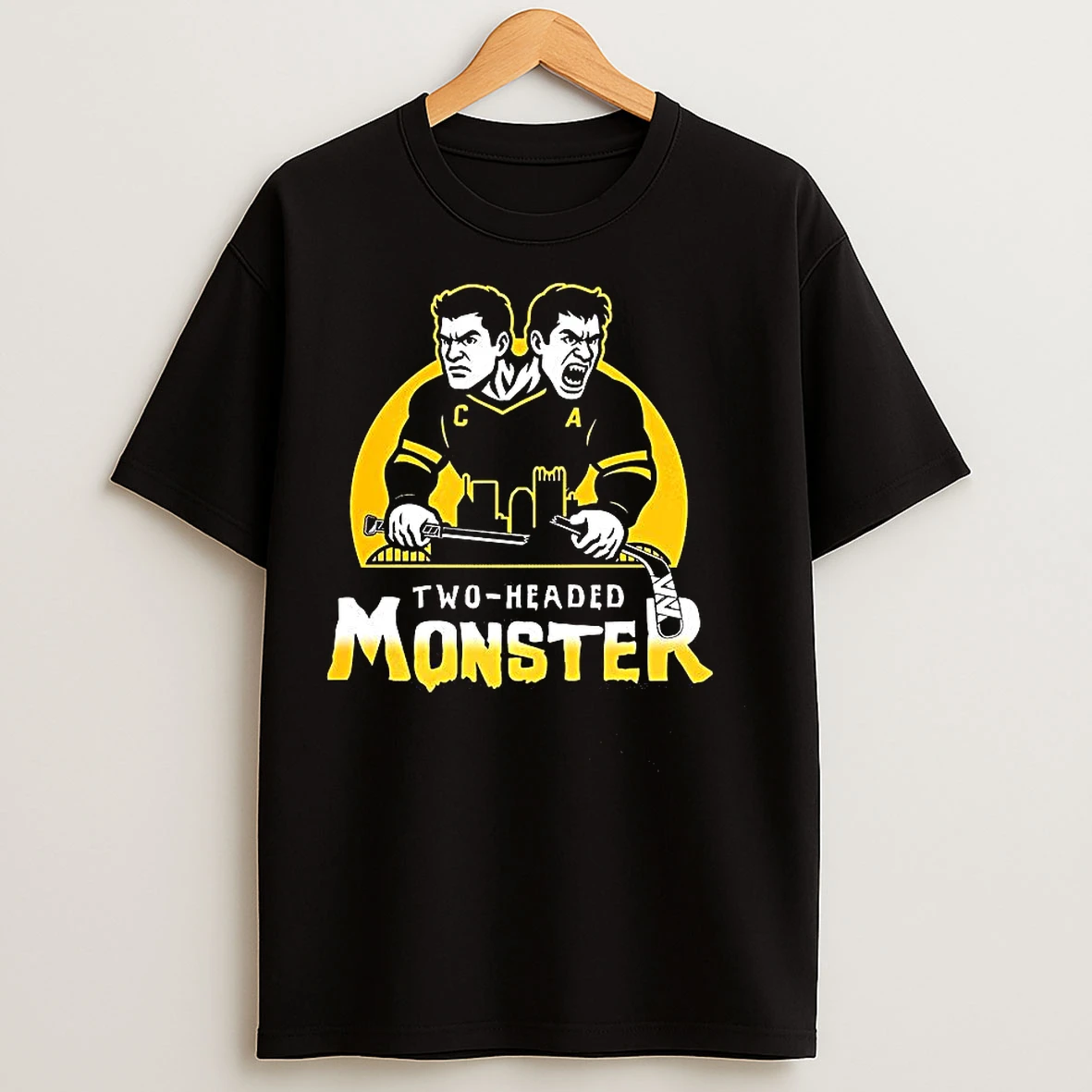 Classic Sidney Crosby And Evgeni Malkin Pittsburgh Penguins Nhl Two Headed Monster T Shirts